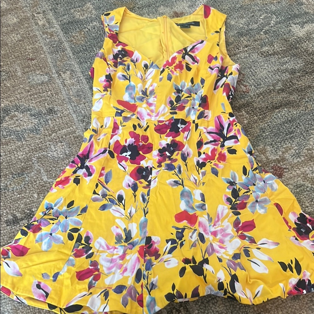 French Connection Yellow Floral Mini Dress